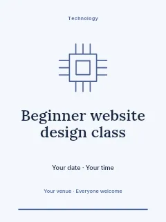 Beginner website design class invitation template · Botanical invitation