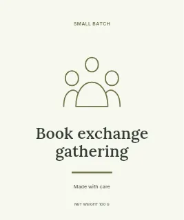 Book exchange gathering label template · Artisan label