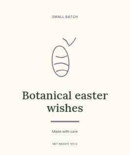 Botanical Easter wishes label template · Artisan label