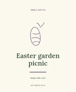 Easter garden picnic label template · Artisan label