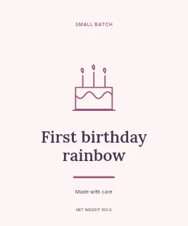 First birthday rainbow label template · Artisan label