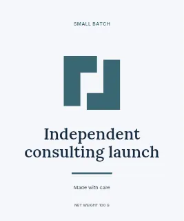 Independent consulting launch label template · Artisan label