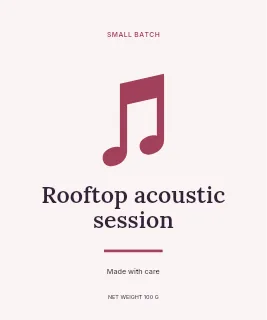 Rooftop acoustic session label template · Artisan label