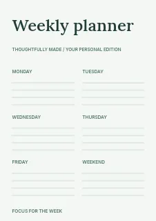 Travel Notes planner template · Structured planners
