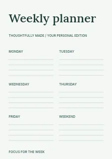 Travel Notes planner template · Structured planners