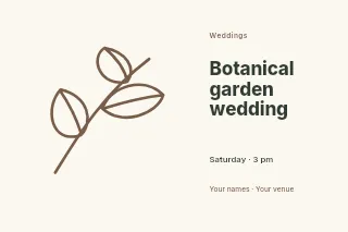 Botanical garden wedding postcard template · Horizontal photo dialogue