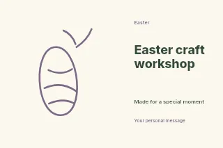 Easter craft workshop postcard template · Horizontal photo dialogue