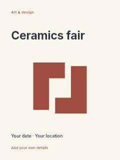 Autumn Ceramics Fair poster template · Fine-line cover