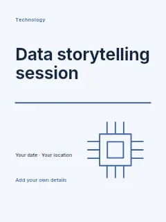 Data storytelling session poster template · Typography & ornament
