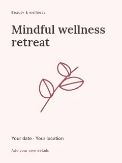 Mindful wellness retreat poster template · Fine-line cover