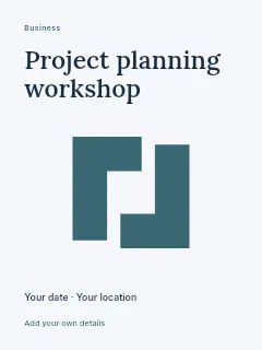 Project planning workshop poster template · Fine-line cover