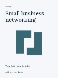 Small business networking poster template · Fine-line cover