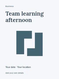 Team learning afternoon poster template · Fine-line cover