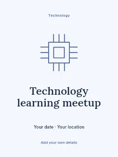 Technology learning meetup poster template · Illustrated folio