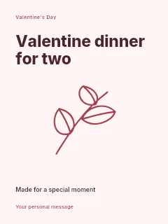 Valentine dinner for two poster template · Fine-line cover