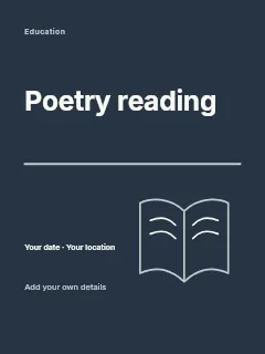 Winter Poetry Reading poster template · Typography & ornament