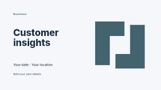 Customer Insights presentation cover template · Horizontal photo dialogue