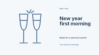 New Year first morning presentation cover template · Horizontal photo dialogue