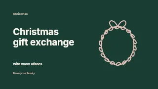 Christmas gift exchange presentation cover template · Horizontal photo dialogue