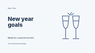 New Year goals presentation cover template · Horizontal photo dialogue