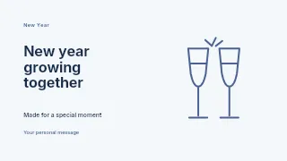 New Year growing together presentation cover template · Horizontal photo dialogue