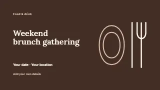 Weekend brunch gathering presentation cover template · Horizontal photo dialogue