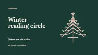 Winter reading circle presentation cover template · Horizontal photo dialogue