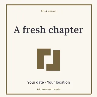 A Fresh Chapter social media post template · Framed editorial