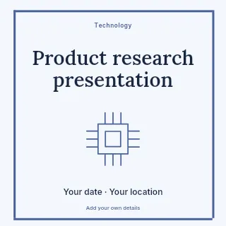 Product research presentation social media post template · Framed editorial