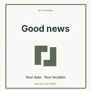 Good News social media post template · Framed editorial