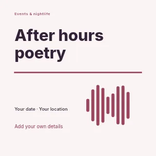 After hours poetry social media post template · Typography & ornament