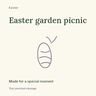 Easter garden picnic social media post template · Fine-line cover