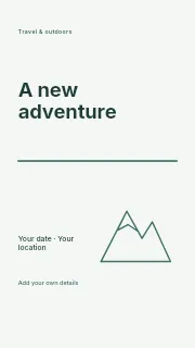 A New Adventure instagram story template · Typography & ornament