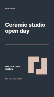 Ceramic studio open day instagram story template · Typography & ornament