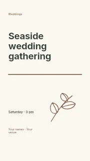 Seaside wedding gathering instagram story template · Typography & ornament