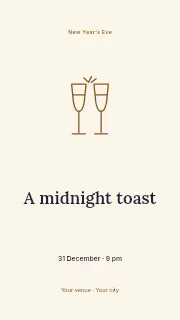 New Year’s Eve midnight toast instagram story template · Illustrated folio