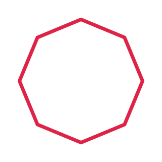 A mathematically regular 8-sided polygon with equally spaced vertices.