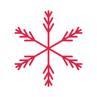 6 arm snowflake with 3 branch tiers at 30 degrees.