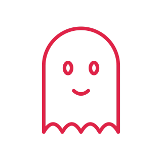 Rounded Halloween ghost.
