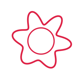 An organic orbit form has 6 broad lobes and a smoothly varying outline.
