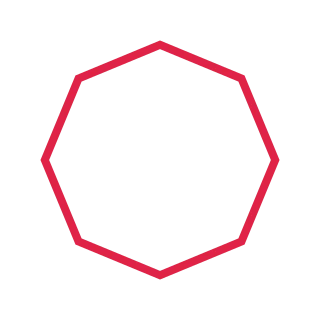 A 8 sided geometric frame uses a single fine outline.