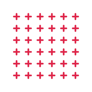A 6 by 6 arrangement of cross grid marks leaves transparent space between the motifs.