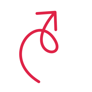 A loop arrow points up right with open space around its edges.