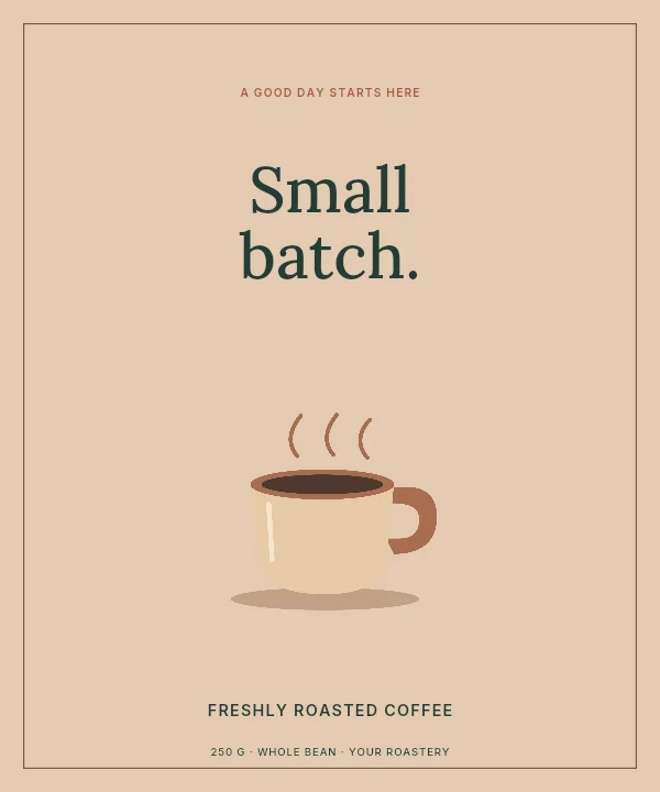 Small batch label template · Coffee label
