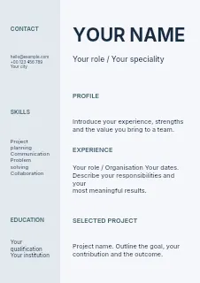 Product designer resume template · Structured resumes