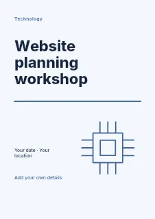 Website planning workshop flyer template · Typography & ornament