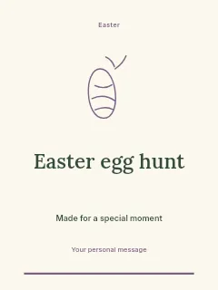 Easter egg hunt greeting card template · Botanical invitation