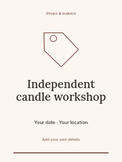 Independent candle workshop invitation template · Botanical invitation