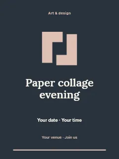 Paper collage evening invitation template · Botanical invitation