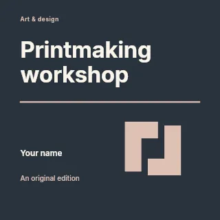 Printmaking workshop podcast cover template · Typography & ornament